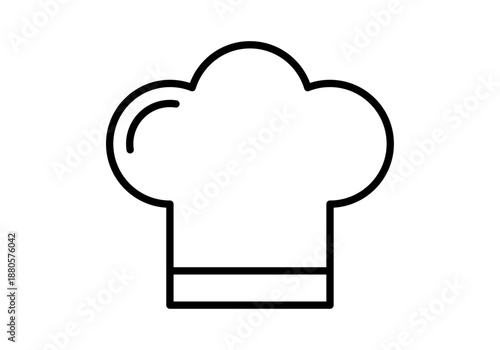 Icono de gorro de chef de cocina en estilo lineal simple