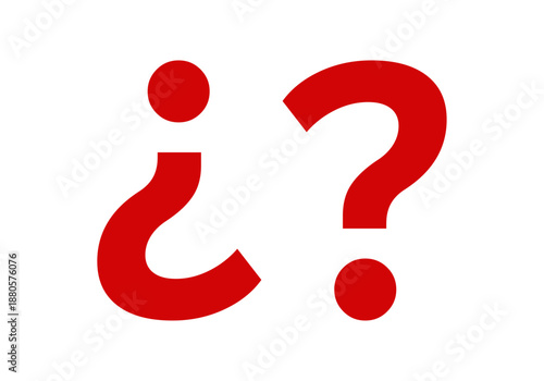 Signos de interrogación rojos de apertura y cierre 