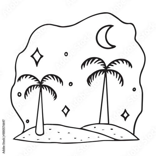 date palm tree assets represent Ramadan.