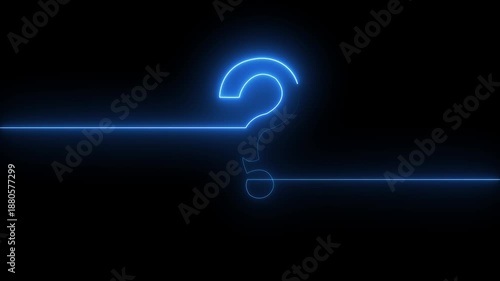 neon glowing loop Question mark sign Question mark icon asking icon animation.4k resolution abstract advice.