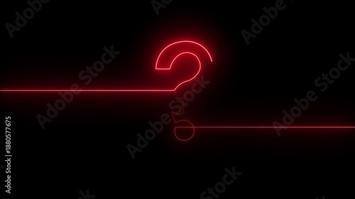 neon glowing loop Question mark sign Question mark icon asking icon animation.4k resolution abstract advice.