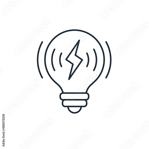 Creative  flow, inspiration. An original, exciting idea.Vector linear icon isolated on white background.