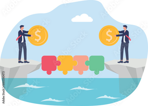 Team Building Bridge with Financial Puzzle