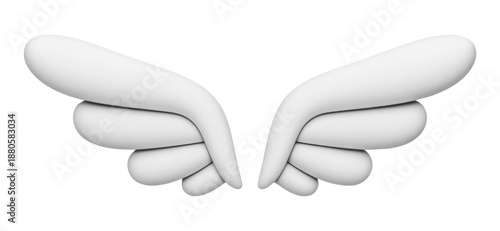 Soft 3D Angel Wings Illustration Representing Grace and Purity