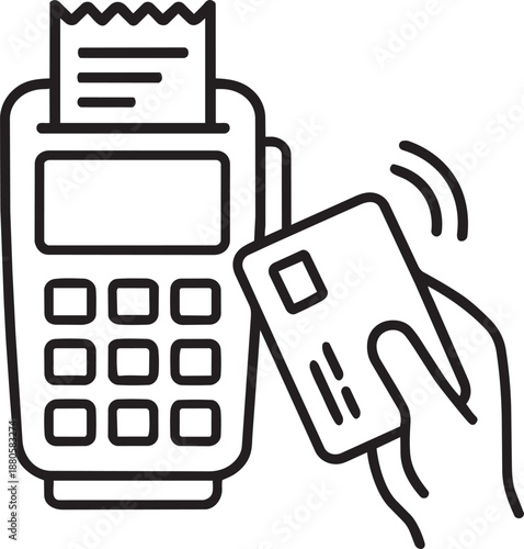 Credit card machine POS terminal icon