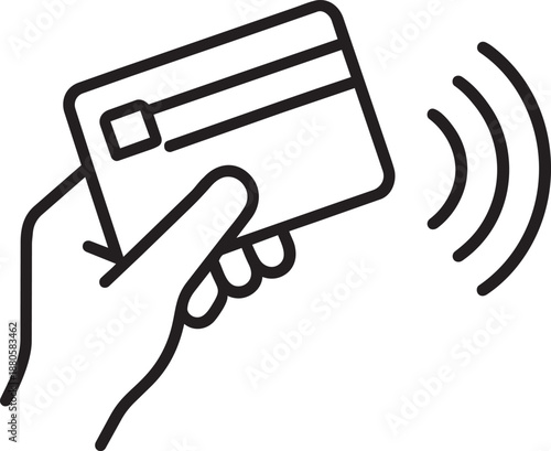 Hand holding credit card icon