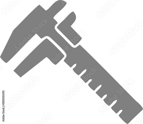 Grey vernier caliper precision measuring tool vector icon