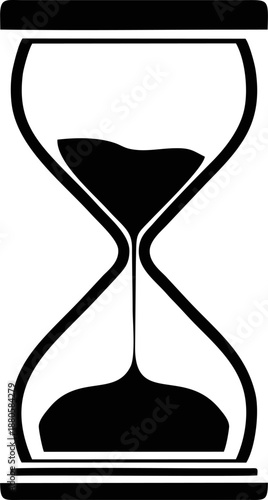 Classic hourglass sand clock for time measurement vector