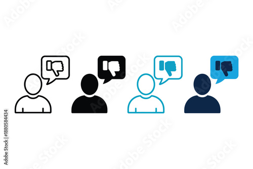 A group of people icons with disapproving speech bubbles above their heads