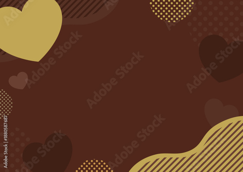 バレンタインの背景、ハートとおしゃれな幾何学模様