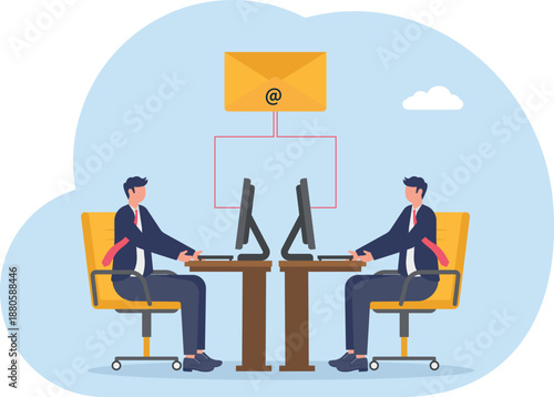 Business Team Coworkers with Digital Communication