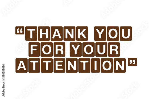 A message of gratitude displayed in brown and white letter blocks