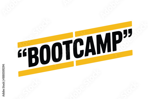 A motivational bootcamp logo with a bold and vibrant design