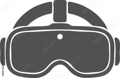 Protective goggles and VR mask silhouette vector set