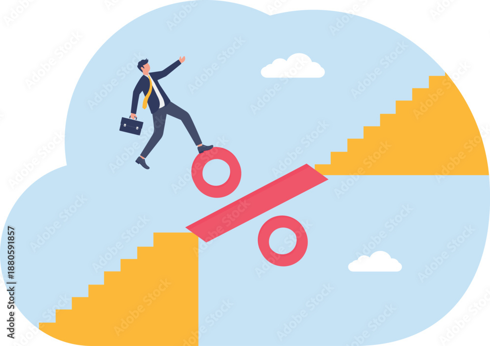 Ταπετσαρία Bridge of Finance: Businessman Crossing Chasm