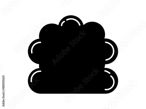 Black cloud icon in a simple flat silhouette style