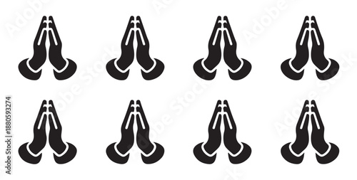 Hands clasped together in prayer gesture in multiple repetitions