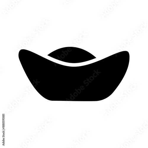 Traditional chinese gold ingot yuanbao solid glyph icon
