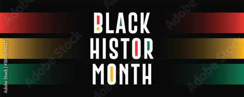 Black History Month Banner. Web Banner with Black History Month Text Isolate on Black Background.