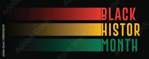 Black History Month Banner. Web Banner with Black History Month Text Isolate on Black Background.
