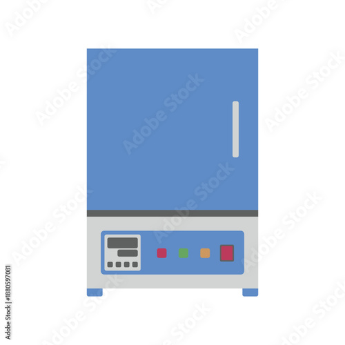 Laboratory furnace flat vector icon used for high-temperature heating in science and material laboratories.