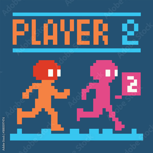 Pixel Art Characters Running in Competition, Gamer Avatars