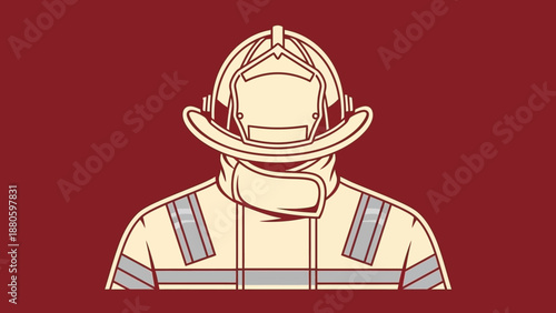 Firefighter helmet and uniform illustration 