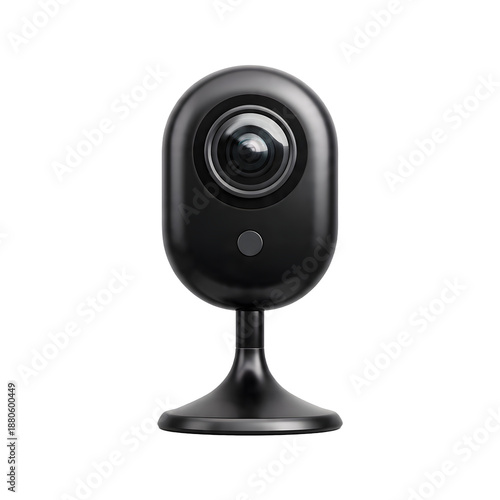 Modern sleek black security camera, Smart home safety CCTV device
