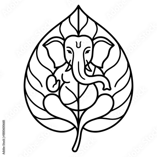 lord ganesha line art drawing, god ganesh picture, god ganesh vector image