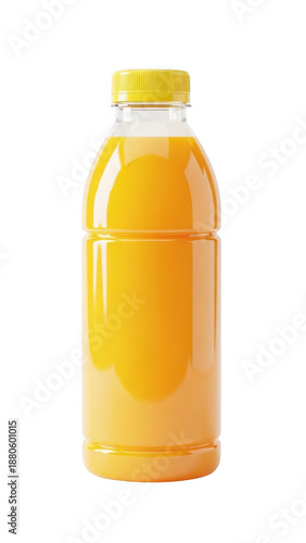 Orange juice bottle isolated on transparent background