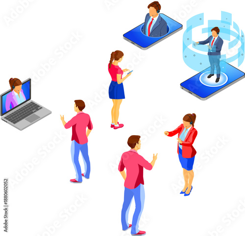 Isometric Online Customer Support Templates