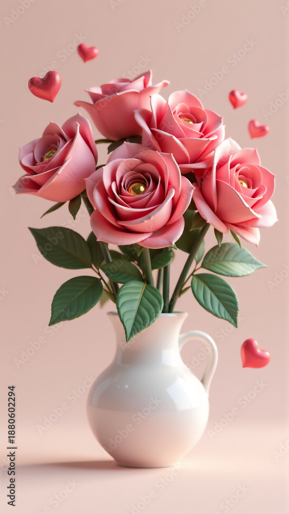Fototapeta premium Financial Love Growth Money Tree Bouquet