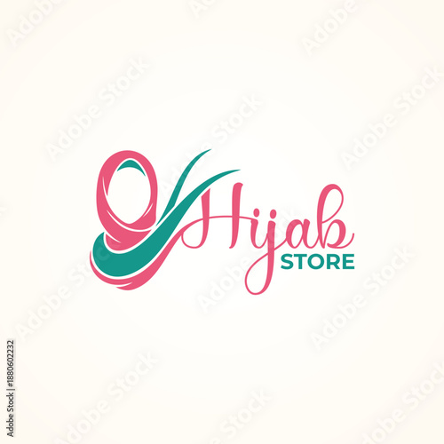 Elegant Muslimah Hijab Logo Design, Minimalist Islamic Woman Silhouette for Modest Fashion Brand and Abaya Boutique Identity