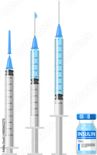 Diabetes Insulin Syringe and Vial