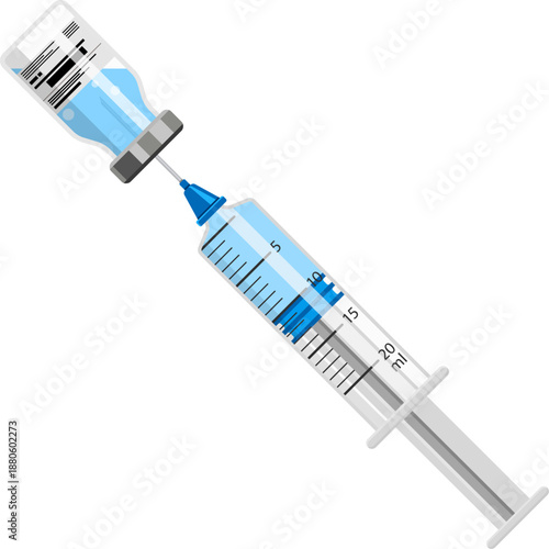 Plastic Medical Syringe and Vial Icon