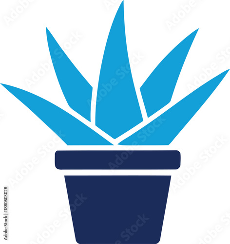 Blue Plant in Pot Indoor Decoration Modern Home Office