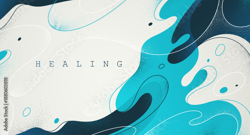 Abstract vector background with smooth fluid lava shapes, curve lines and shapes abstraction art, liquid flow relaxing amorphous illustration.