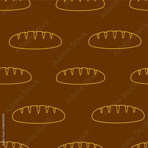 Doodle baguette pattern background. 
Doodle baguette seamless pattern. Hand drawn doodle baguette pattern design. 