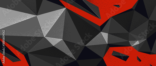 Polygonal dynamic chaos shapes vector abstract background, low poly 3D dimensional wallpaper with broken form in motion and energy.
