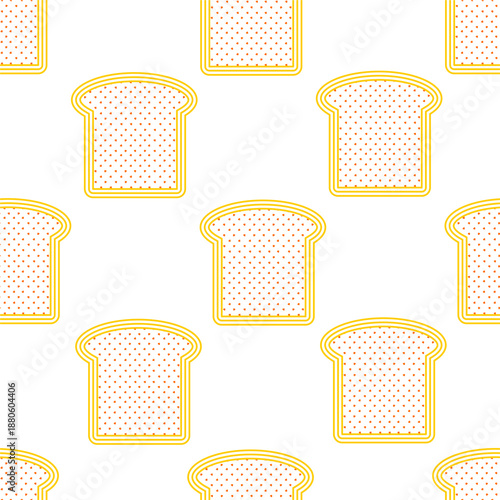 Doodle slice bread pattern background. Doodle slice bread seamless pattern. Hand drawn doodle slice bread pattern design.  Slice bread outline pattern vector design.