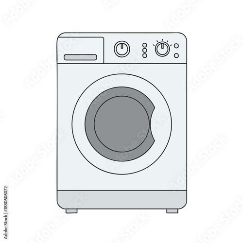 Simple Front Load Washing Machine Illustration