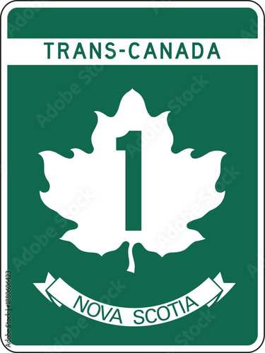 Foto Trans Canada 1, Nova Scotia Highway Route Marker System Design Vector