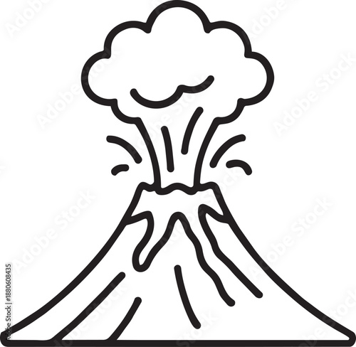 Volcano eruption mountain disaster icon