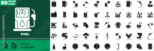 Fuel Solid Editable Icons set