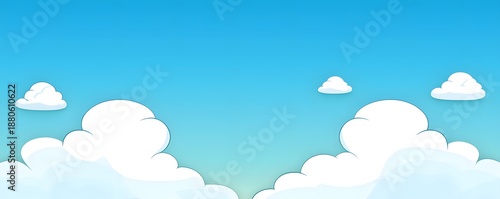 Tranquil Blue Sky with Wispy White Clouds and Gradient Effect for Serene Background