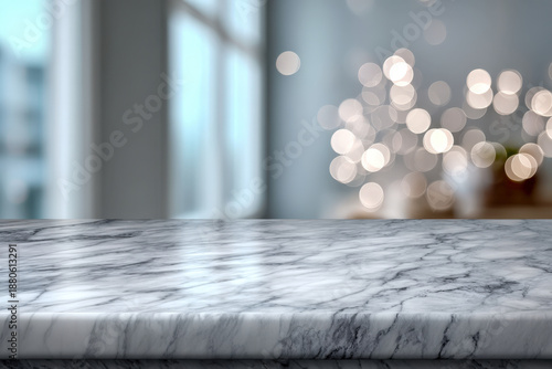 Wallpaper Mural Minimal white marble with pale gray veins and airy bokeh circles for copy space Torontodigital.ca