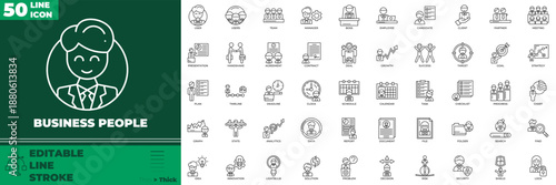 Business People Line Editable Icons set