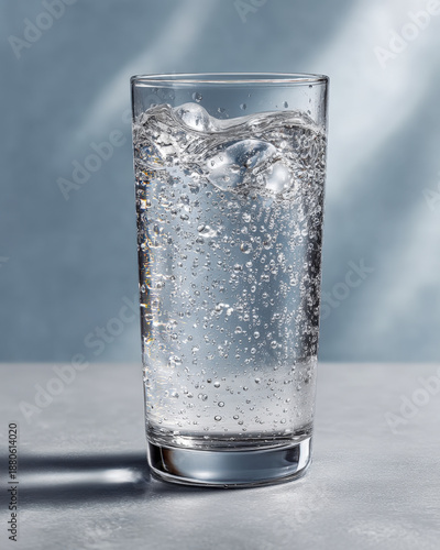 Wallpaper Mural Vertical glass of cold water with condensation on clean bright table surface Torontodigital.ca