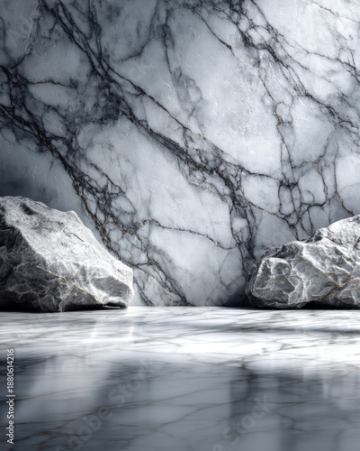 Wallpaper Mural Bright Carrara marble slab with delicate gray veins, polished smooth stone background Torontodigital.ca
