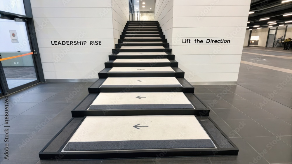 Fototapeta premium Inspirational Staircase Design with Leadership and Direction in Modern Interior Space